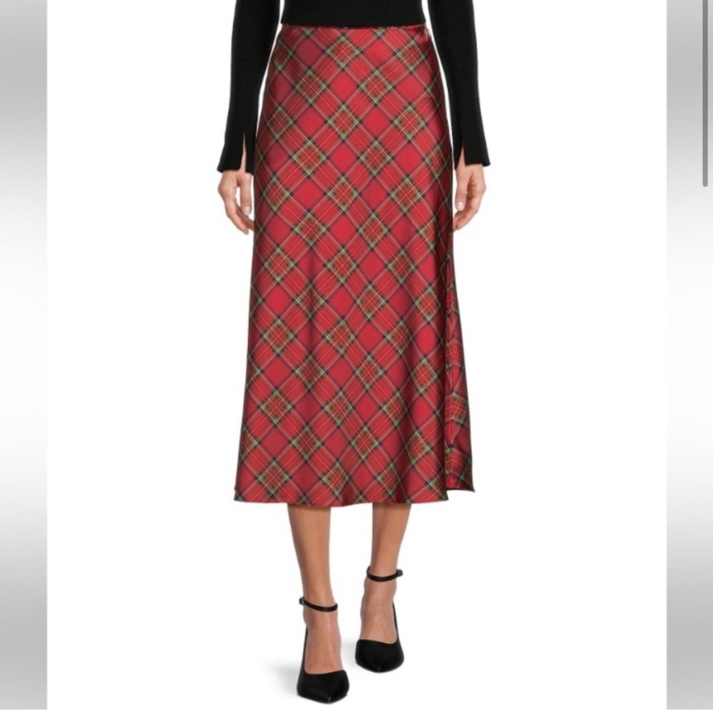 Antonio Melani Tartan Slip Skirt